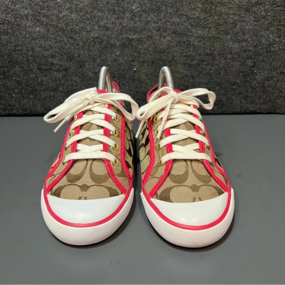 Coach Barrett Signature Brown Canvas Sneakers Women’s Size 8.5 - Picture 3 of 14